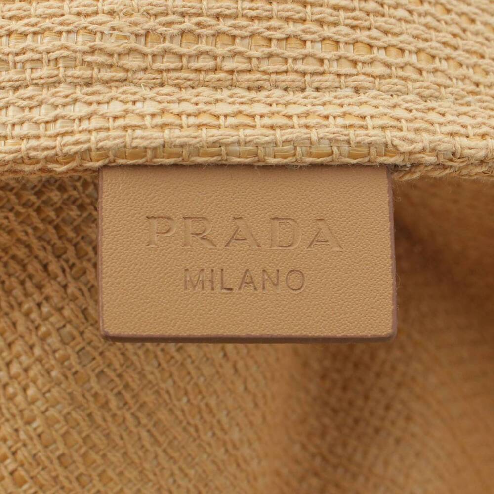 Prada Raffia Shopper Bag Resort Limited Edition Logo Beige Tan - Picture 7 of 10